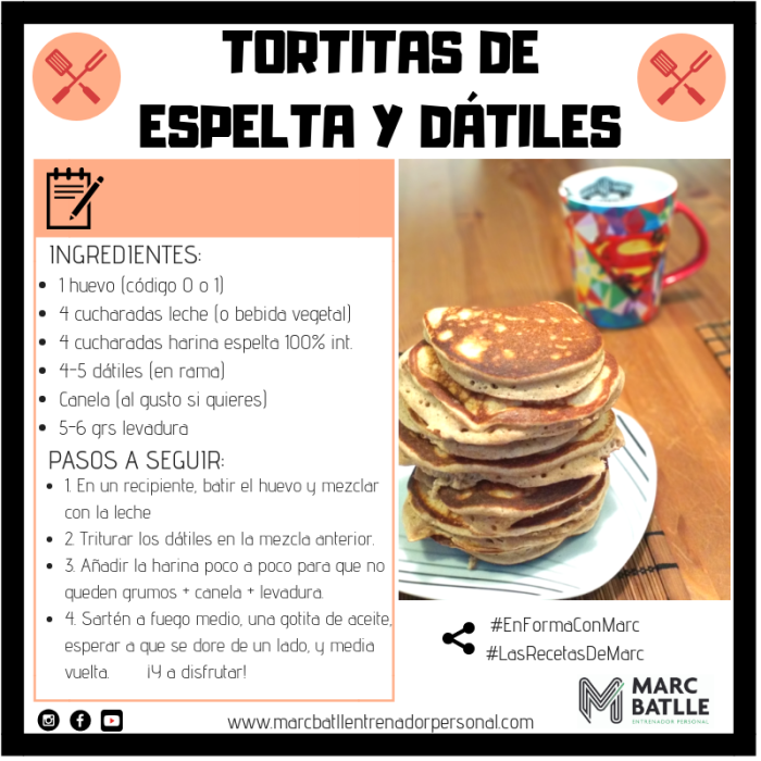Tortitas de espelta y dátiles